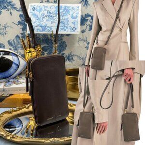 🆕 OROTON 🧿 NWOT Lilly Phone Crossbody, Brown Bear Leather, Adjustable Strap